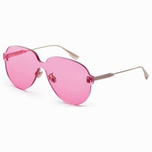 NEW Christian Dior Womens Sunglasses DiorColorQuake3 99mm Frameless Aviator Pink
